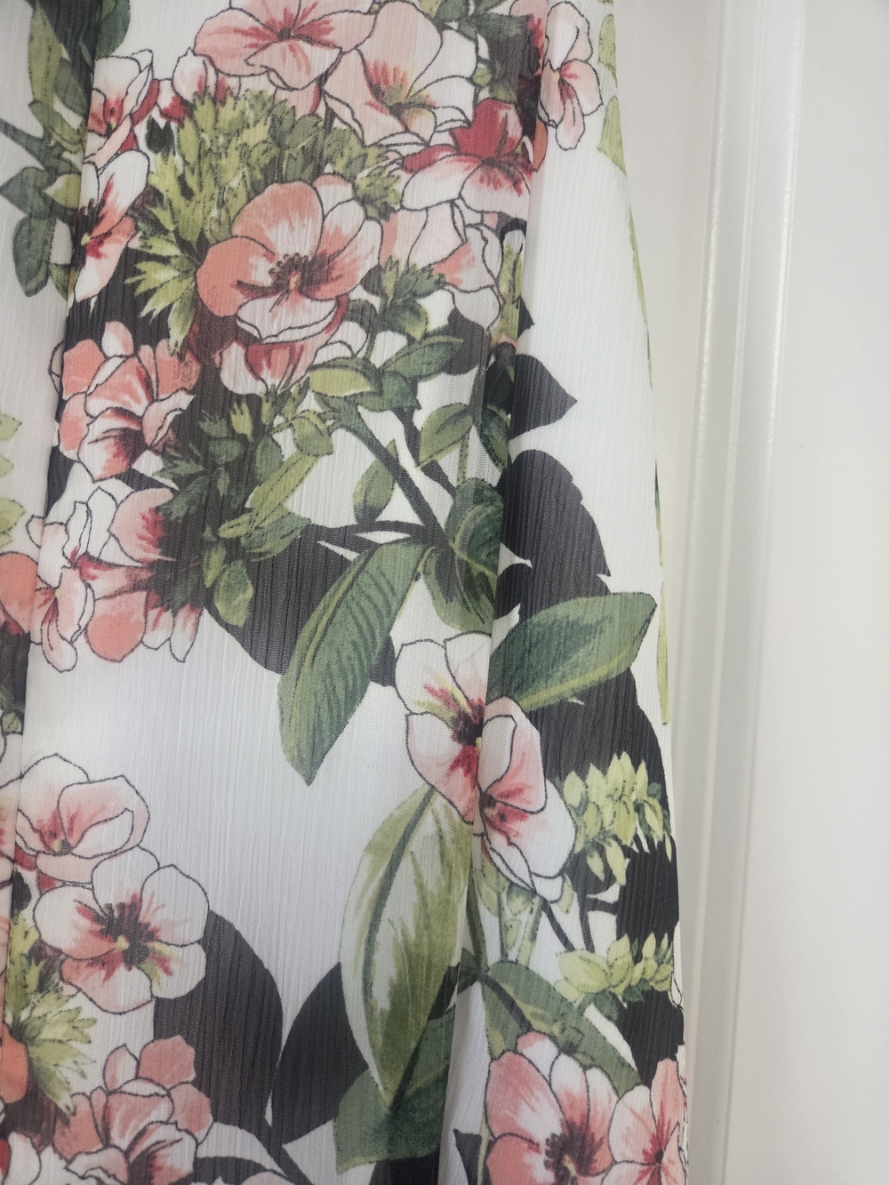 Tommy Hilfiger Floral Halter Midi Dress in White and Pink - Picture 8 of 11